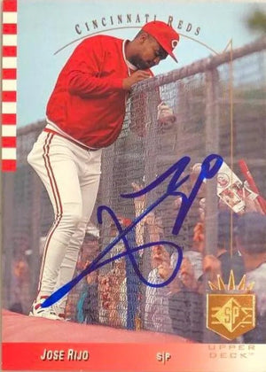 Jose Rijo Signed 1993 SP Baseball Card - Cincinnati Reds