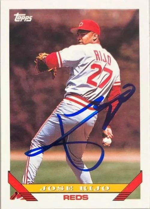 Jose Rijo Signed 1993 Topps Baseball Card - Cincinnati Reds