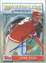 Jose Rijo Signed 1993 Topps Finest Baseball Card - Cincinnati Reds