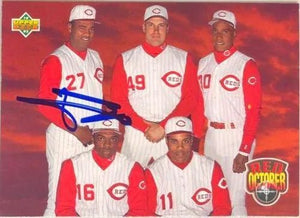 Jose Rijo Signed 1993 Upper Deck Baseball Card - Cincinnati Reds - Red October