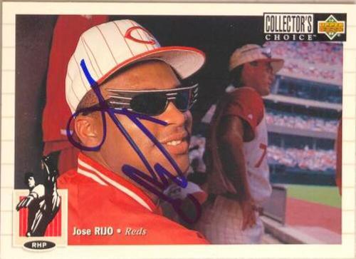 Jose Rijo Signed 1994 Collector's Choice Baseball Card - Cincinnati Reds - PastPros