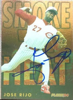 Jose Rijo Signed 1994 Fleer Smoke n' Heat Baseball Card - Cincinnati Reds