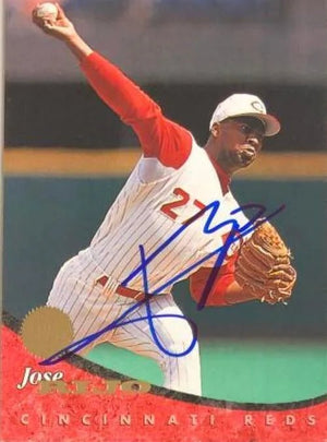 Jose Rijo Signed 1994 Leaf Baseball Card - Cincinnati Reds