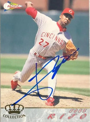 Jose Rijo Signed 1994 Pacific Crown Baseball Card - Cincinnati Reds