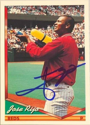 Jose Rijo Signed 1994 Topps Baseball Card - Cincinnati Reds