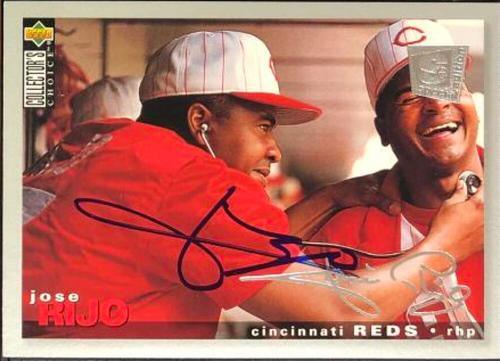Jose Rijo Signed 1995 Collectors Choice Silver Signature Baseball Card - Cincinnati Reds - PastPros