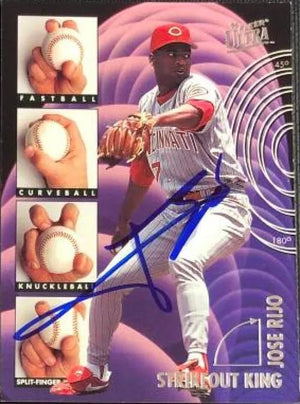 Jose Rijo Signed 1995 Fleer Ultra Strikeout Kings Baseball Card - Cincinnati Reds