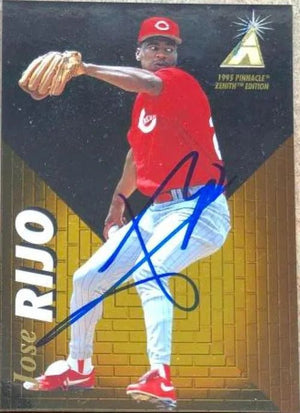 Jose Rijo Signed 1995 Pinnacle Zenith Baseball Card - Cincinnati Reds