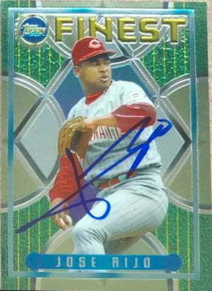 Jose Rijo Signed 1995 Topps Finest Baseball Card - Cincinnati Reds