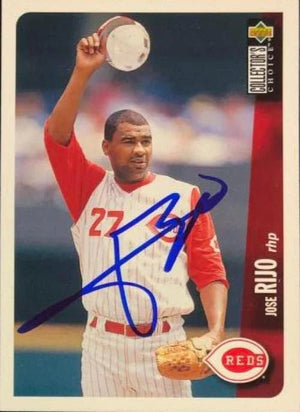 Jose Rijo Signed 1996 Collector's Choice Baseball Card - Cincinnati Reds