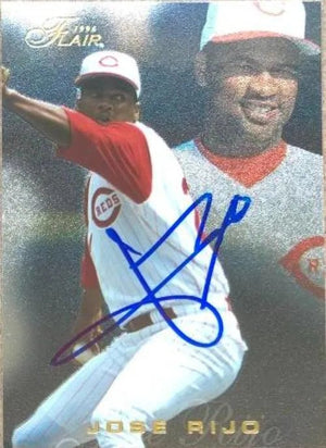 Jose Rijo Signed 1996 Flair Baseball Card - Cincinnati Reds