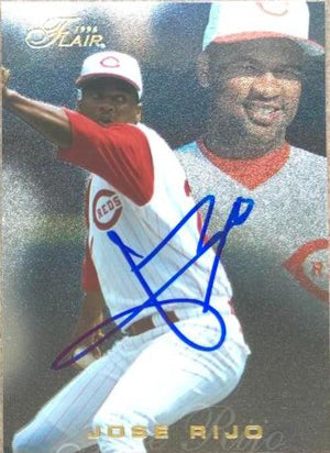 Jose Rijo Signed 1996 Flair Baseball Card - Cincinnati Reds - PastPros