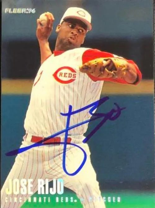 Jose Rijo Signed 1996 Fleer Tiffany Baseball Card - Cincinnati Reds