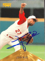 Jose Rijo Signed 1996 Pinnacle Baseball Card - Cincinnati Reds - PastPros