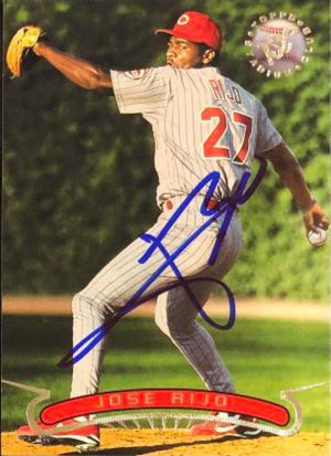 Jose Rijo Signed 1996 Stadium Club Baseball Card - Cincinnati Reds - PastPros