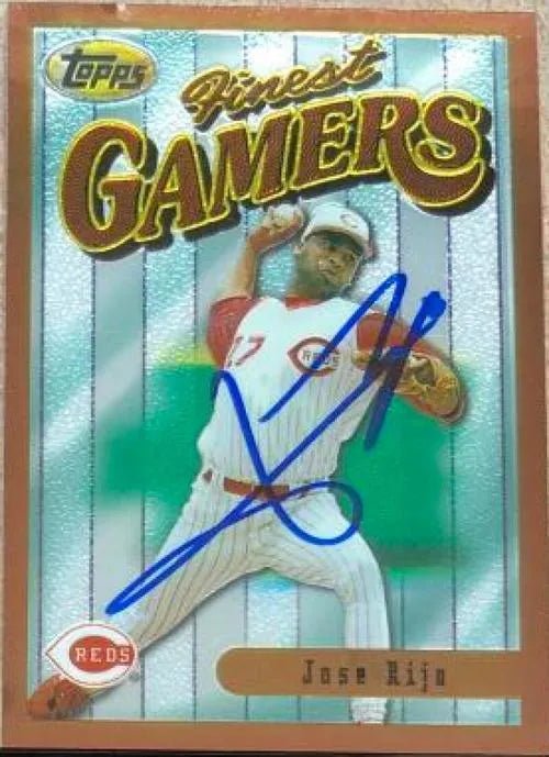 Jose Rijo Signed 1996 Topps Finest Baseball Card - Cincinnati Reds