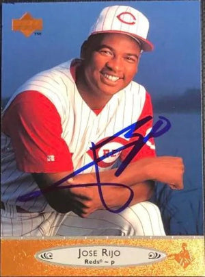 Jose Rijo Signed 1996 Upper Deck Baseball Card - Cincinnati Reds