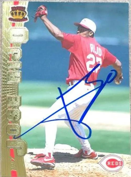Jose Rijo Signed 1997 Pacific Crown Baseball Card - Cincinnati Reds