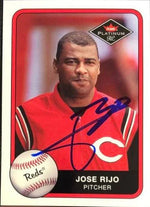 Jose Rijo Signed 2001 Fleer Platinum Baseball Card - Cincinnati Reds