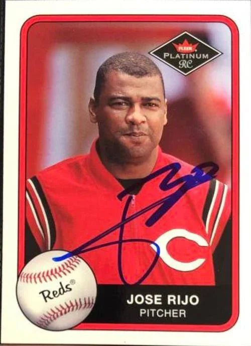 Jose Rijo Signed 2001 Fleer Platinum Baseball Card - Cincinnati Reds