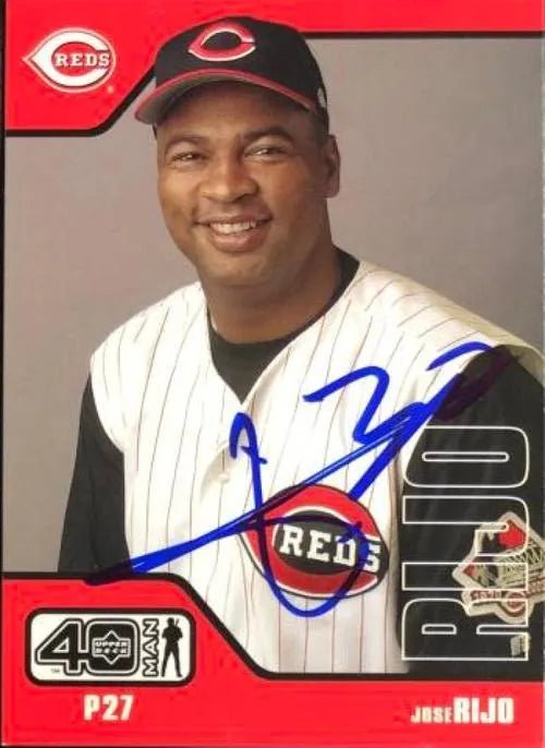 Jose Rijo Signed 2002 Upper Deck 40 Man Baseball Card - Cincinnati Reds