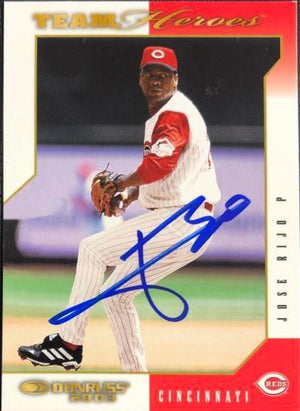 Jose Rijo Signed 2003 Donruss Team Heroes Baseball Card - Cincinnati Reds - PastPros