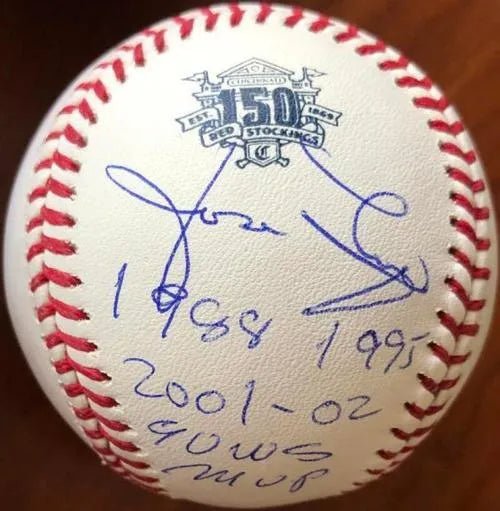 Jose Rijo Signed Cincinnati Reds 150th Anniversary Baseball 1988-95, 2001-02 90 WS MVP