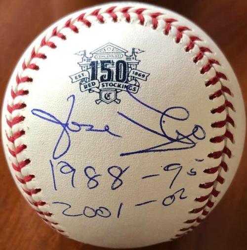 Jose Rijo Signed Cincinnati Reds 150th Anniversary Baseball 1988-95, 2001-02 - PastPros