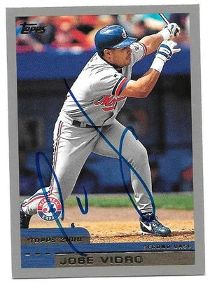 Jose Vidro Signed 2000 Topps Baseball Card - Montreal Expos