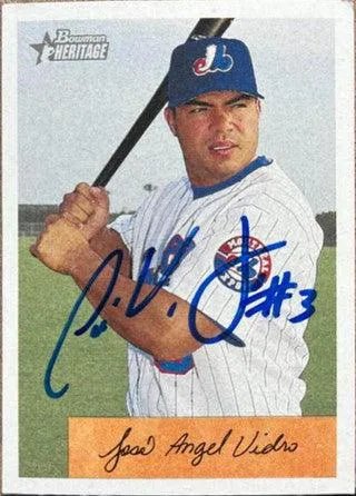 Jose Vidro Signed 2002 Bowman Heritage Baseball Card - Montreal Expos