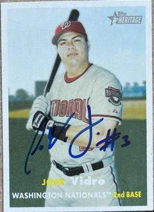 Jose Vidro Signed 2006 Topps Heritage Baseball Card - Washington Nationals