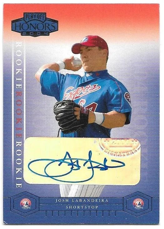 Josh Labandeira Signed 2004 Playoff Honors Baseball Card - Montreal Expos