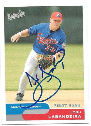 Josh Labandeira Signed 2004 Topps Bazooka Baseball Card - Montreal Expos - PastPros