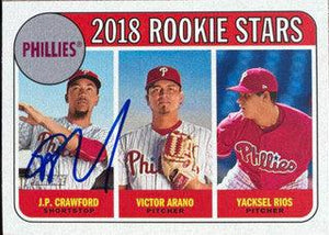 JP Crawford Signed 2018 Topps Heritage Baseball Card - Philadelphia Phillies - PastPros