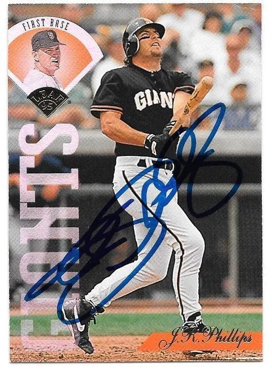 JR Phillips Signed 1995 Leaf Baseball Card - San Francisco Giants