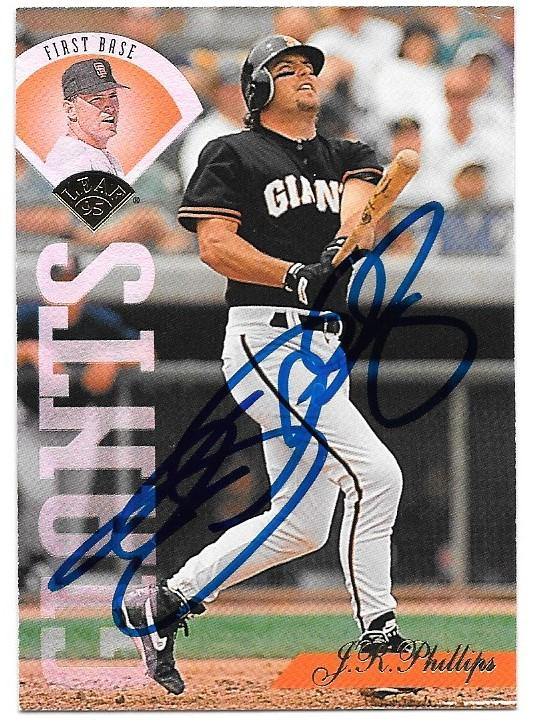 JR Phillips Signed 1995 Leaf Baseball Card - San Francisco Giants - PastPros