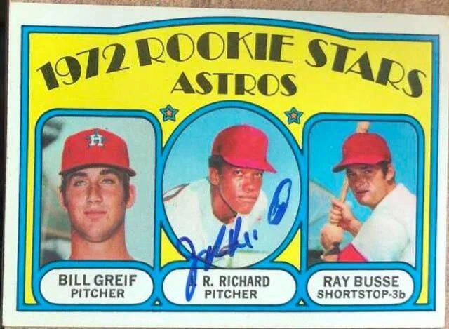 JR Richard Signed 1972 Topps Baseball Card - Houston Astros