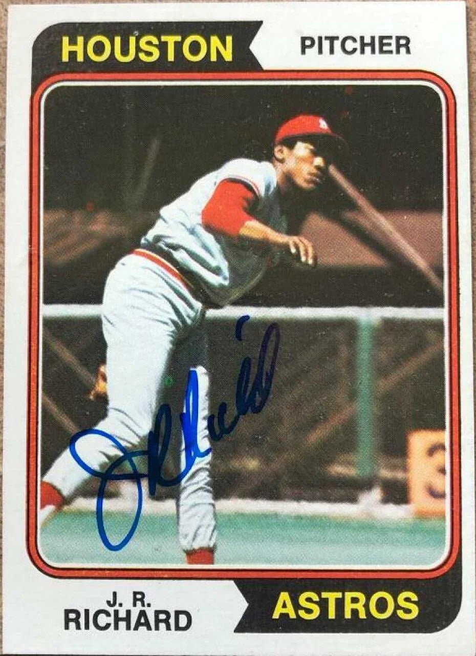 JR Richard Signed 1974 Topps Baseball Card - Houston Astros