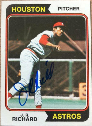JR Richard Signed 1974 Topps Baseball Card - Houston Astros - PastPros
