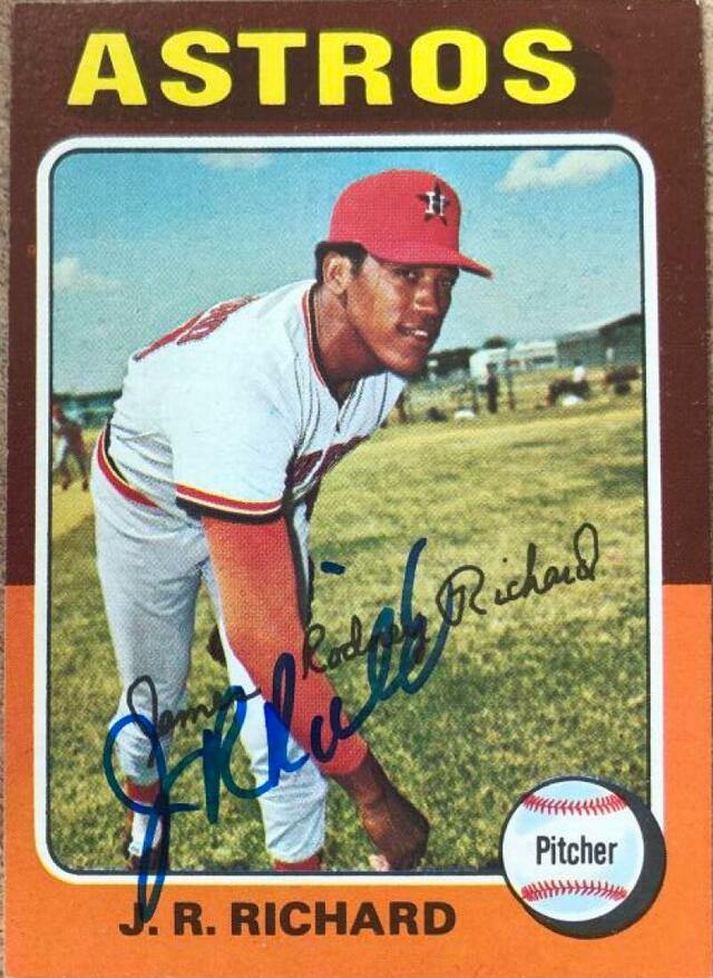 JR Richard Signed 1975 Topps Baseball Card - Houston Astros - PastPros