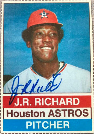 JR Richard Signed 1976 Hostess Baseball Card - Houston Astros - PastPros