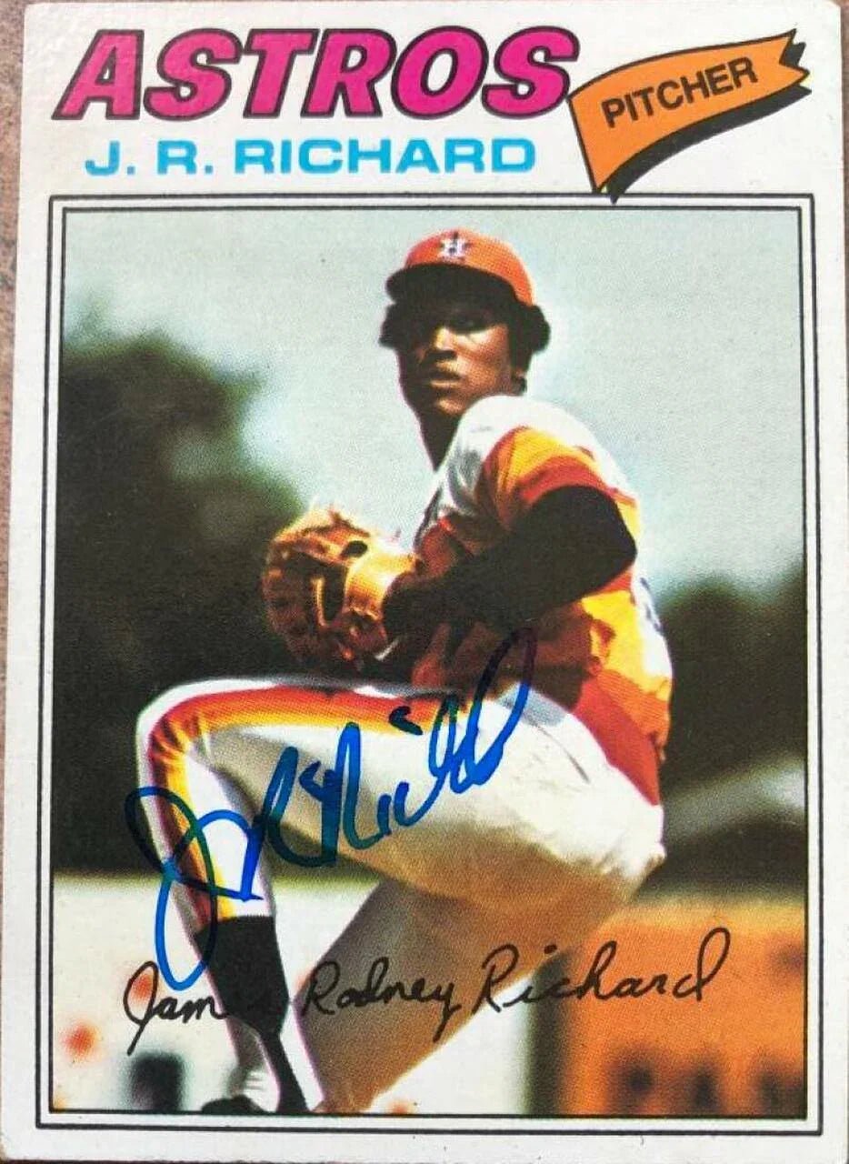 JR Richard Signed 1977 Topps Baseball Card - Houston Astros