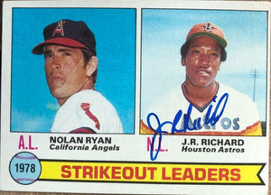 JR Richard Signed 1979 Topps Leaders Baseball Card - Houston Astros - PastPros