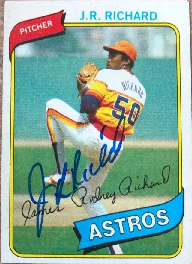 JR Richard Signed 1980 Topps Baseball Card - Houston Astros