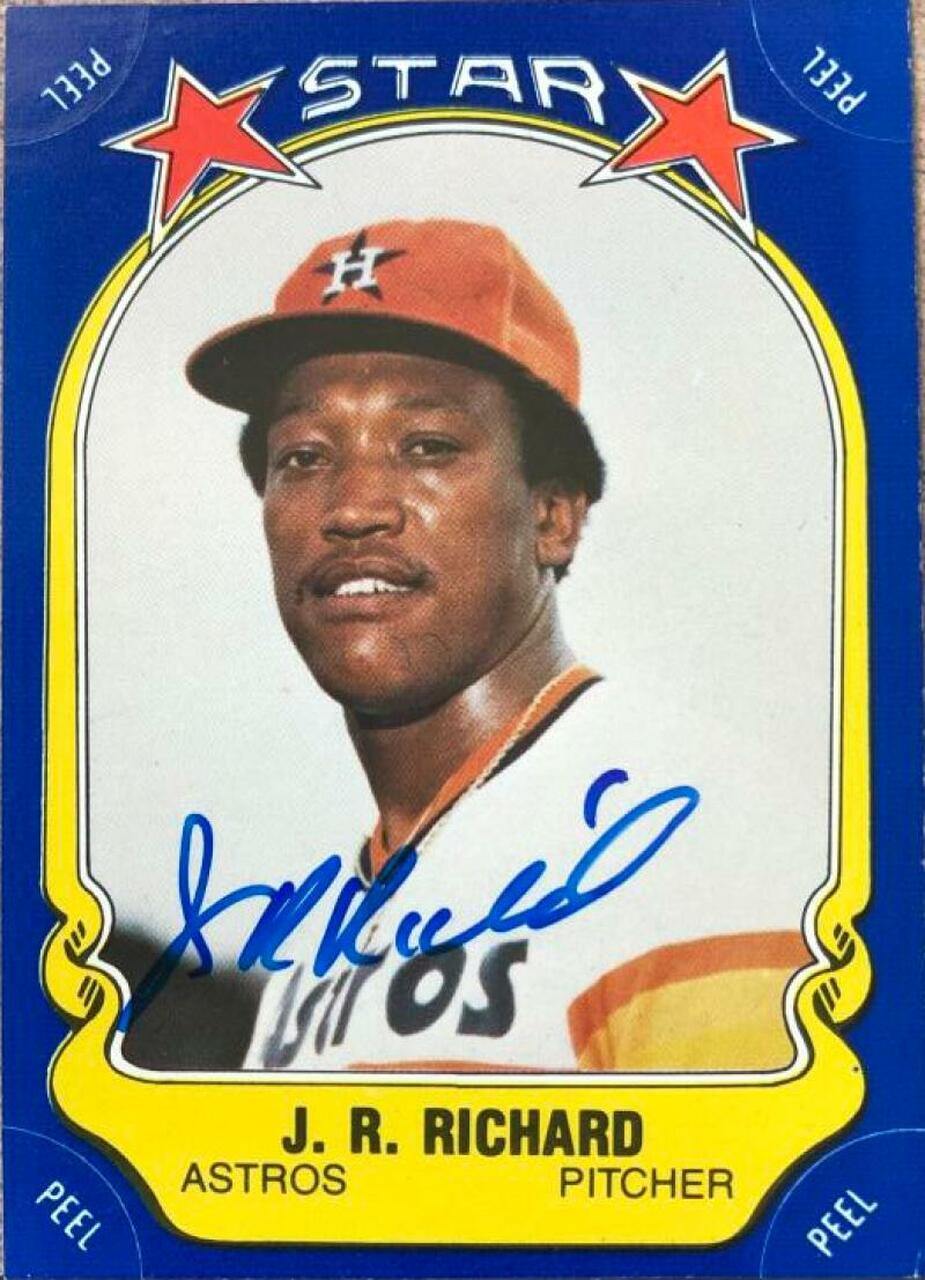 JR Richard Signed 1981 Fleer Star Stickers Baseball Card - Houston Astros - PastPros