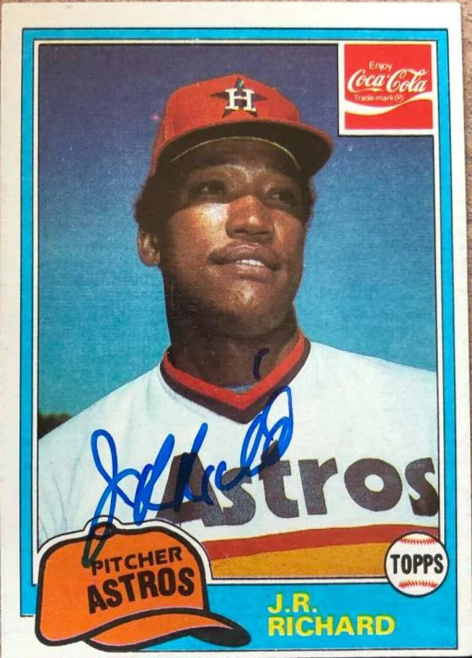 JR Richard Signed 1981 Topps Coca - Cola Baseball Card - Houston Astros - PastPros