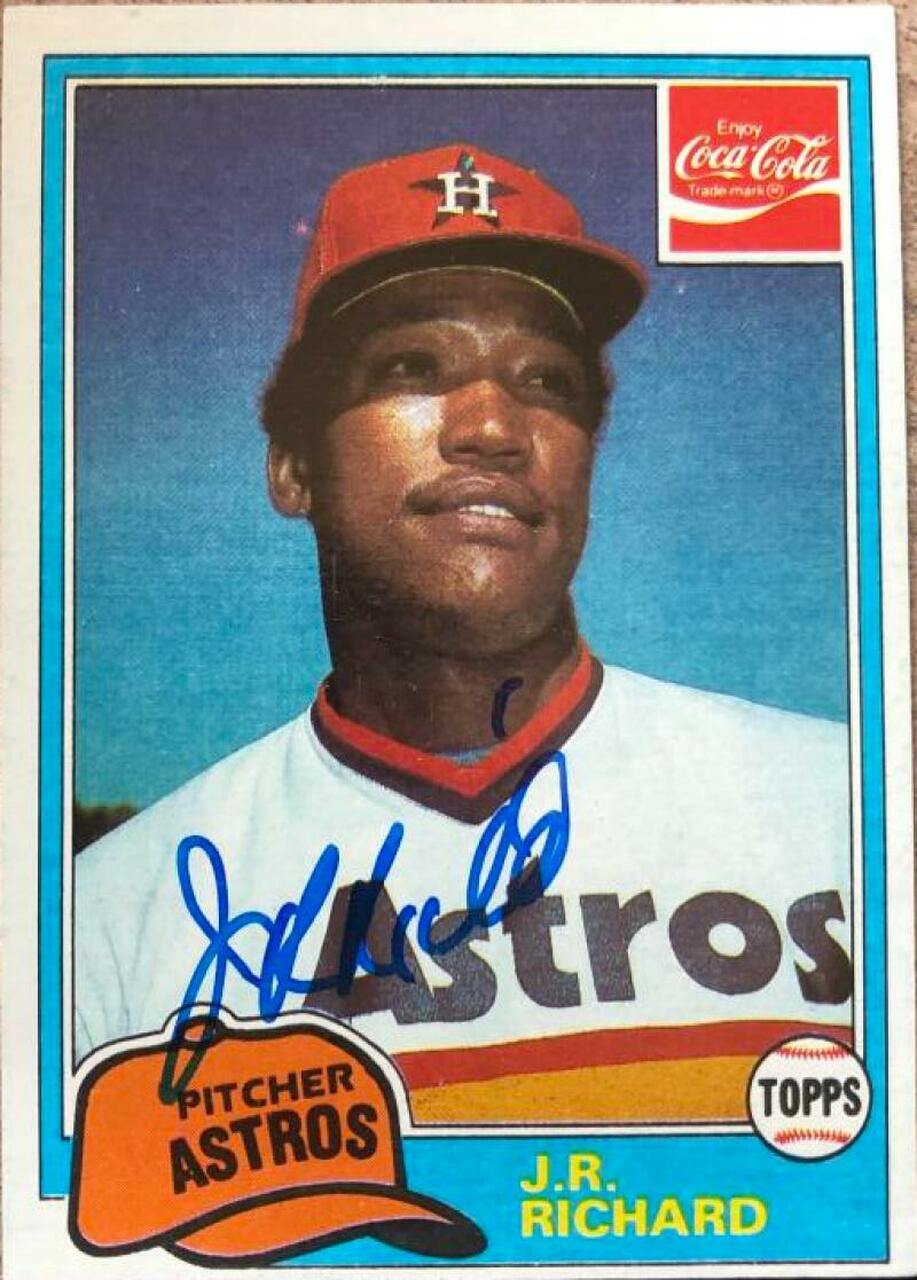 JR Richard Signed 1981 Topps Coca-Cola Baseball Card - Houston Astros - PastPros