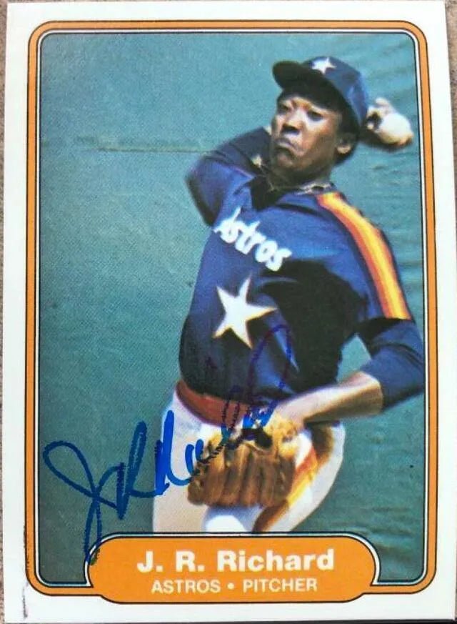 JR Richard Signed 1982 Fleer Baseball Card - Houston Astros
