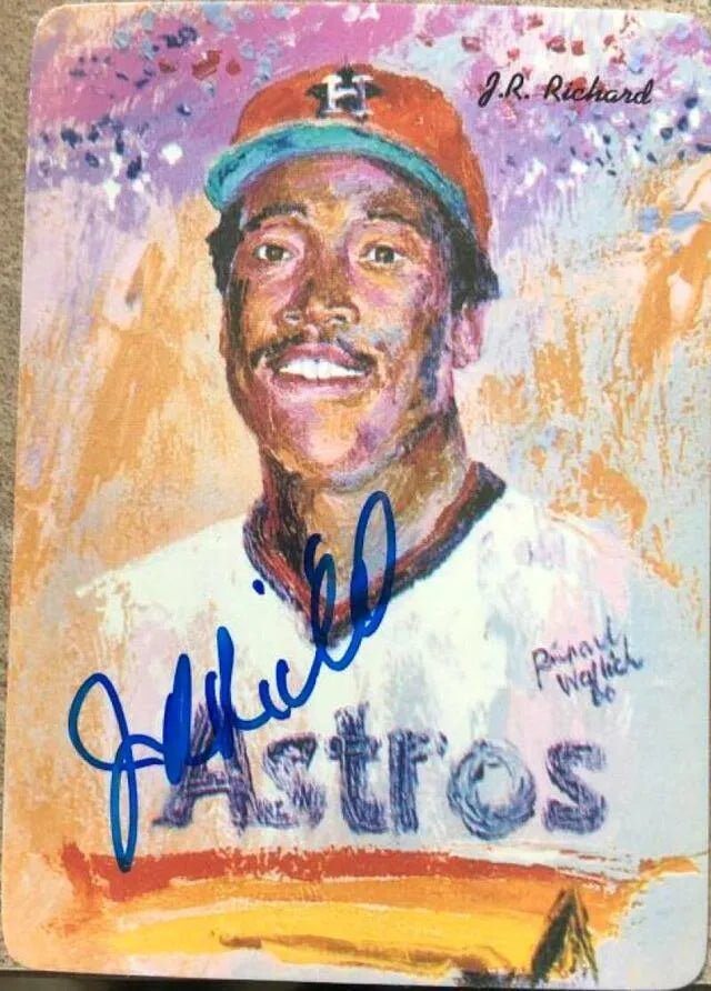 JR Richard Signed 1986 Mother's Cookies Baseball Card - Houston Astros