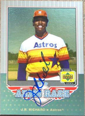 JR Richard Signed 2001 Upper Deck Decade 1970's Arms Race Baseball Card - Houston Astros - PastPros